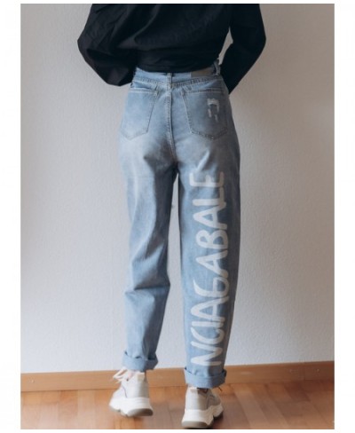 High Waist Straight Ripped Jeans Women 2023 New Blue Denim Trousers Korean Fashion Streetwear Loose Pants $50.48 - Jeans