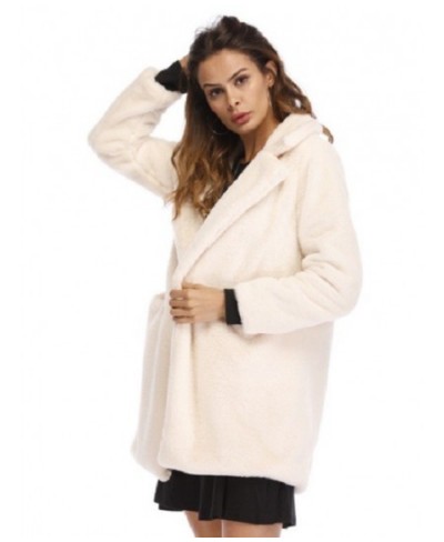 European American new fashion elegant women long loose wool soft rabbit hair faux fur coat 3XL 4XL white pink yellow black re...