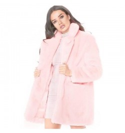 European American new fashion elegant women long loose wool soft rabbit hair faux fur coat 3XL 4XL white pink yellow black re...