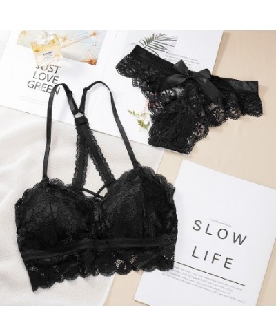 Women's Underwear Set Sexy Beauty Back Bra Lace Push-up Bras and Panty Sets Hollow Embroidery Lingerie Intimates $15.71 - Und...