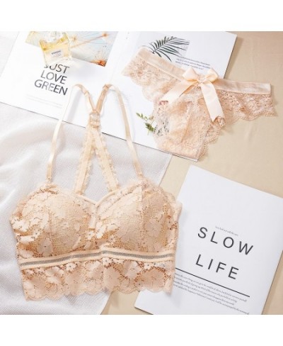 Women's Underwear Set Sexy Beauty Back Bra Lace Push-up Bras and Panty Sets Hollow Embroidery Lingerie Intimates $15.71 - Und...