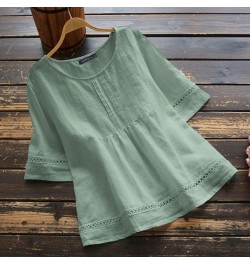 Oversized 2023 Women Summer Blouse Vintage Pleated A-line Tops Casual Solid Hollow Out Tunic Female Loose Blusa Femme 1 $33.3...