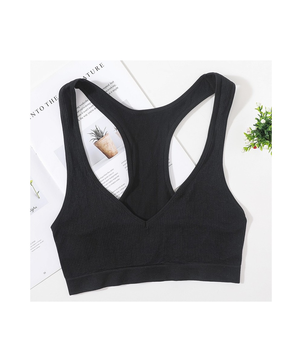 Women Tank Top Seamless Lingerie Sexy Bras Top Streetwear Crop Sports Backless Camisole Fashion Crop Top V Neck Underwear $13...