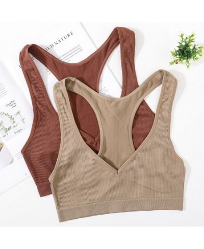 Women Tank Top Seamless Lingerie Sexy Bras Top Streetwear Crop Sports Backless Camisole Fashion Crop Top V Neck Underwear $13...