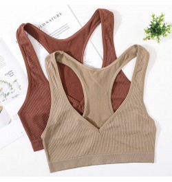 Women Tank Top Seamless Lingerie Sexy Bras Top Streetwear Crop Sports Backless Camisole Fashion Crop Top V Neck Underwear $13...