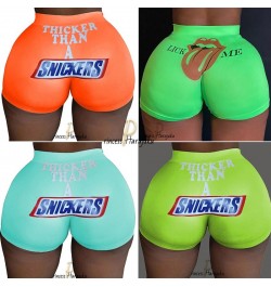 2023 Womens Shorts Thicker Than A Snickers Print Shorts Summer Casual High Waist Sexy Short Pants Outdoor $22.88 - Bottoms