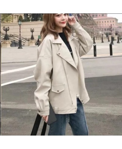 Jacket Faux Leather Women Casual PU Loose Motorcycle Jackets Female Streetwear Oversized Coat Korean Chic Winter Thick Qualit...