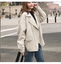 Jacket Faux Leather Women Casual PU Loose Motorcycle Jackets Female Streetwear Oversized Coat Korean Chic Winter Thick Qualit...