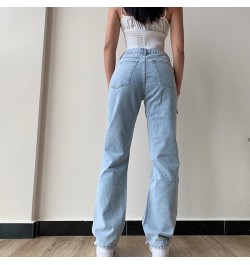 Women Ripped Jeans Large Size Boyfriend Pants High Waist Mom Undefined Stright Trousers $46.05 - Jeans