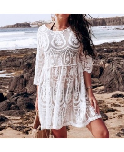 Saida De Praia Longa Coverups for Women Tunic Beach Cover Up Dress Solid Luxo Feminino 2022 Swimsuit Cover ups Lace Cover-up ...