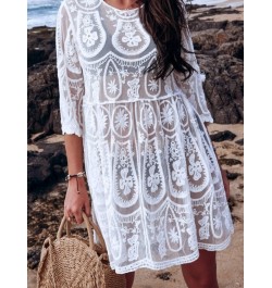 Saida De Praia Longa Coverups for Women Tunic Beach Cover Up Dress Solid Luxo Feminino 2022 Swimsuit Cover ups Lace Cover-up ...