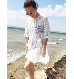 Saida De Praia Longa Coverups for Women Tunic Beach Cover Up Dress Solid Luxo Feminino 2022 Swimsuit Cover ups Lace Cover-up ...