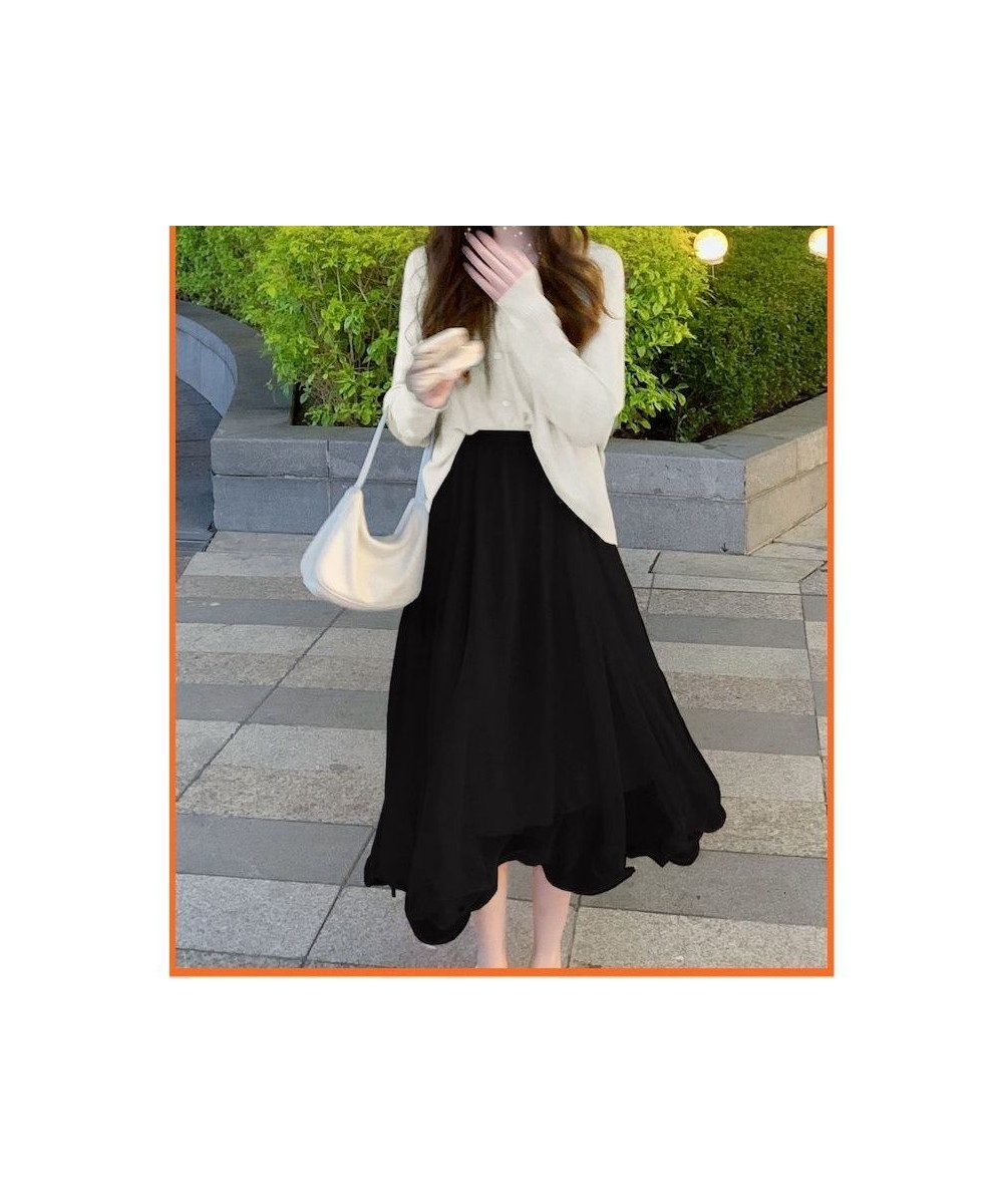 2023 Fairycore Long Skirt for Women Girl Mid-long Vintage Tulle Clothes Elegant Office Ladies Spring Summer Birthday Clothing...