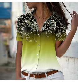 Summer Spring Everyday Retro Loose Size Short SleeveStreet Trend Blouse Women Sexy V-neck New Design Printing Button Shirt $2...