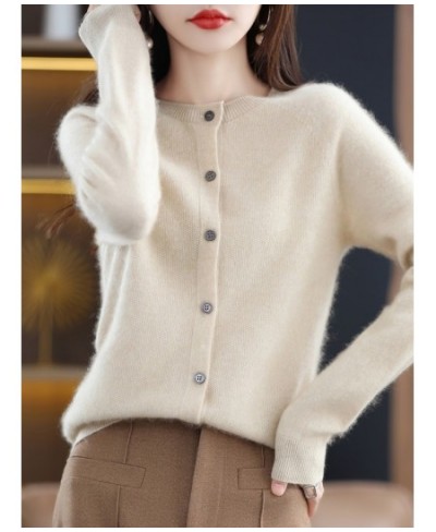 2023 First-Line Ready-To-Wear 100% Pure Wool Cardigan Coat Women's Autumn And Winter Cashmere Sweater With Loose Knitted Top ...