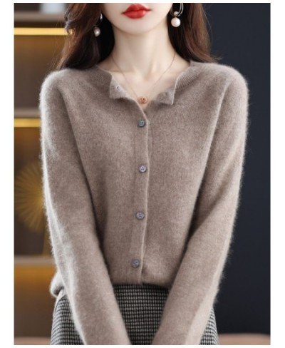 2023 First-Line Ready-To-Wear 100% Pure Wool Cardigan Coat Women's Autumn And Winter Cashmere Sweater With Loose Knitted Top ...