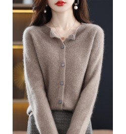 2023 First-Line Ready-To-Wear 100% Pure Wool Cardigan Coat Women's Autumn And Winter Cashmere Sweater With Loose Knitted Top ...