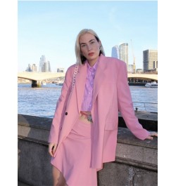 Female Two Piece Sets Mujer Oversized Double Breasted Blazer Coat And Asymmetric Mini Skirt $59.77 - Suits & Sets