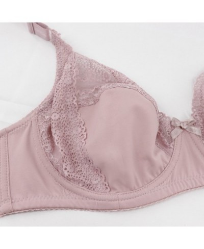 Plus Size 36D-46F Women Sexy Bra Unlined Push Up Bras Thin Cup Floral Lace Emboridery Bh with 3 Hook and Eye $18.43 - Underwear