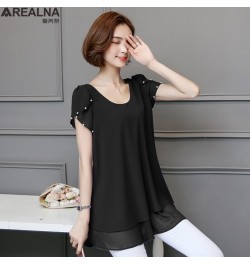 Fashion Blouses Women Tops and Blouse black/Pink Summer Short sleeve Loose Blouse Women Blouse Woman Ladies Shirts 5XL blusas...