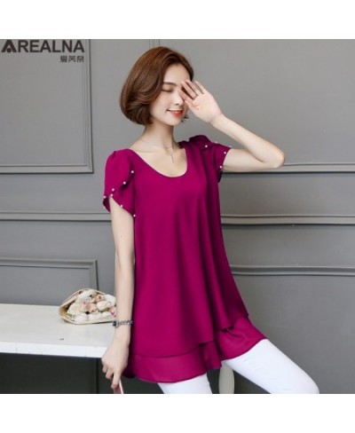 Fashion Blouses Women Tops and Blouse black/Pink Summer Short sleeve Loose Blouse Women Blouse Woman Ladies Shirts 5XL blusas...