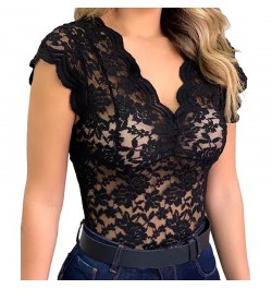 Women Sexy V Neck Lace Vest Top Sleeveless Solid Wire Free Tops Female Elegant Clothing Ladies Casual Plus Size Underwear $21...