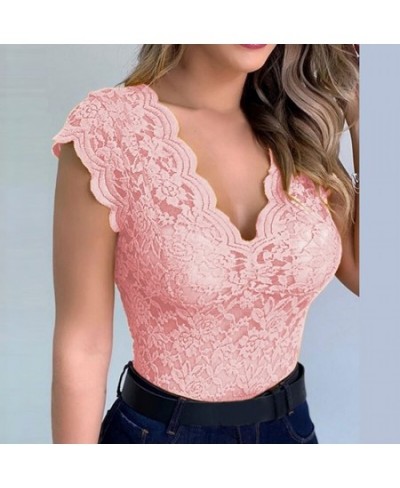 Women Sexy V Neck Lace Vest Top Sleeveless Solid Wire Free Tops Female Elegant Clothing Ladies Casual Plus Size Underwear $21...