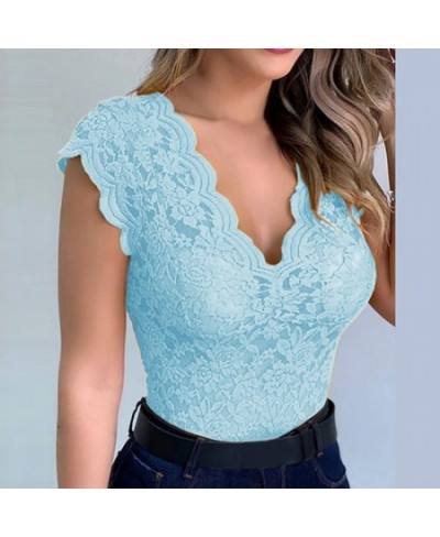 Women Sexy V Neck Lace Vest Top Sleeveless Solid Wire Free Tops Female Elegant Clothing Ladies Casual Plus Size Underwear $21...