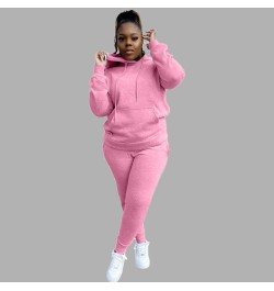 Fashion Sweatsuits for Women Two Piece Sets Pocket Hoodies Casual Pants Plus Size Clothes Solid Color Winter Clothing Wholesa...