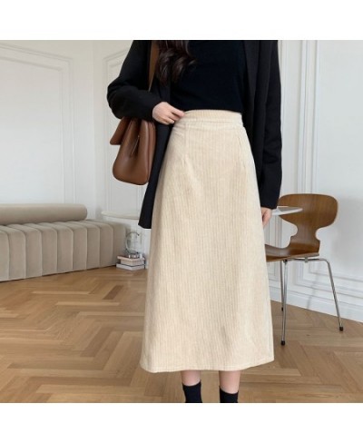 Autumn Long Skirts Women High Waist A-line Solid Color Simple Vintage Elegant Ladies All-match Korean Style Mujer Clothing $2...