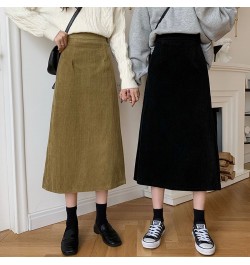 Autumn Long Skirts Women High Waist A-line Solid Color Simple Vintage Elegant Ladies All-match Korean Style Mujer Clothing $2...