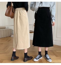 Autumn Long Skirts Women High Waist A-line Solid Color Simple Vintage Elegant Ladies All-match Korean Style Mujer Clothing $2...