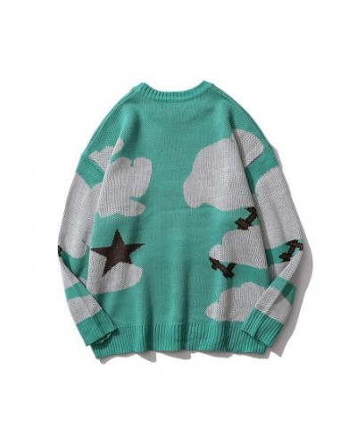 Harajuku Vintage Cartoon Anime Knitted Sweater Men Winter Oversized Rock Hip Hop Rap Pullover Women Jumper Sweater $51.33 - S...