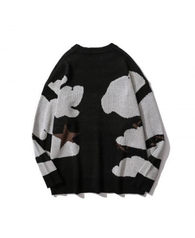 Harajuku Vintage Cartoon Anime Knitted Sweater Men Winter Oversized Rock Hip Hop Rap Pullover Women Jumper Sweater $51.33 - S...