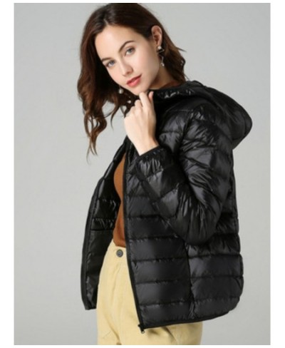 2022 European Down Jacket Women's Clothes Short Warm and Slim Korean Fashion Zipper White Duck Down Winter Coats Women $44.73...