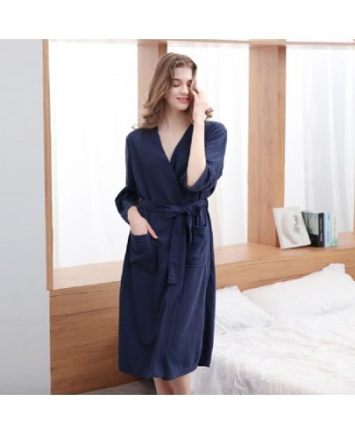 Women Men Shower Bath Robe Sleepwear Waffle Bathrobe Peignoir Nightgown Kimono Dressing Gown Bride Bridesmaid Robes el alborn...