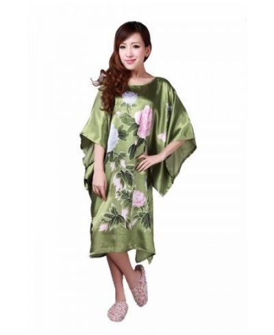 Blue Ladies Robe Summer Pajamas Chinese Women Rayon Sleepwear Kimono Bath Gown Nightgown Kaftan Yukata One Size M01 $32.14 - ...