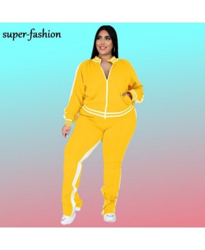 XL-5XL 2022 sport large plus size set women clothing casual zip long sleeve top and pant two piece suit Wholesale dropshoppin...