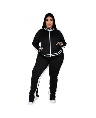 XL-5XL 2022 sport large plus size set women clothing casual zip long sleeve top and pant two piece suit Wholesale dropshoppin...