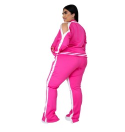 XL-5XL 2022 sport large plus size set women clothing casual zip long sleeve top and pant two piece suit Wholesale dropshoppin...