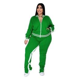 XL-5XL 2022 sport large plus size set women clothing casual zip long sleeve top and pant two piece suit Wholesale dropshoppin...