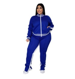 XL-5XL 2022 sport large plus size set women clothing casual zip long sleeve top and pant two piece suit Wholesale dropshoppin...