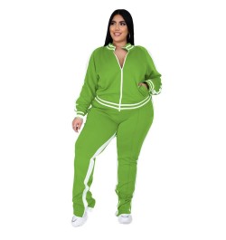 XL-5XL 2022 sport large plus size set women clothing casual zip long sleeve top and pant two piece suit Wholesale dropshoppin...