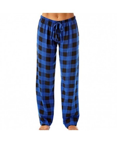 Exquisite Lightweight Plaid Cotton Ladies Pajama Trousers Sleep Pants for Wife $28.22 - Sleepwears