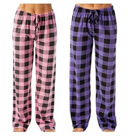 Exquisite Lightweight Plaid Cotton Ladies Pajama Trousers Sleep Pants for Wife $28.22 - Sleepwears