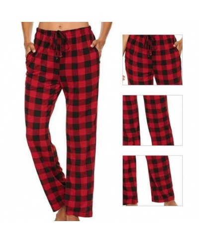 Exquisite Lightweight Plaid Cotton Ladies Pajama Trousers Sleep Pants for Wife $28.22 - Sleepwears