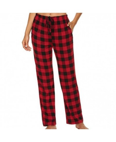 Exquisite Lightweight Plaid Cotton Ladies Pajama Trousers Sleep Pants for Wife $28.22 - Sleepwears