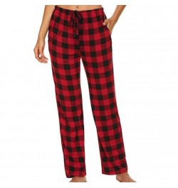 Exquisite Lightweight Plaid Cotton Ladies Pajama Trousers Sleep Pants for Wife $28.22 - Sleepwears