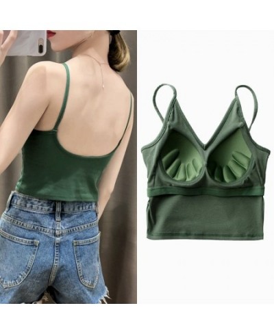 Sexy Open Back Padded Tank Top built in bra top U Neck Summer Padded Women's Crop Top Women Seamless Summer Underwear Lingeri...