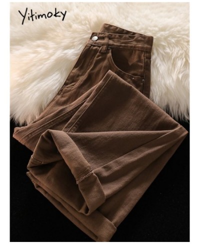 Brown High Waisted Jeans for Women 2023 New Fashion Wide Leg Jeans Vintage Streetwear Straight Casual Y2k Denim Pants $68.53 ...